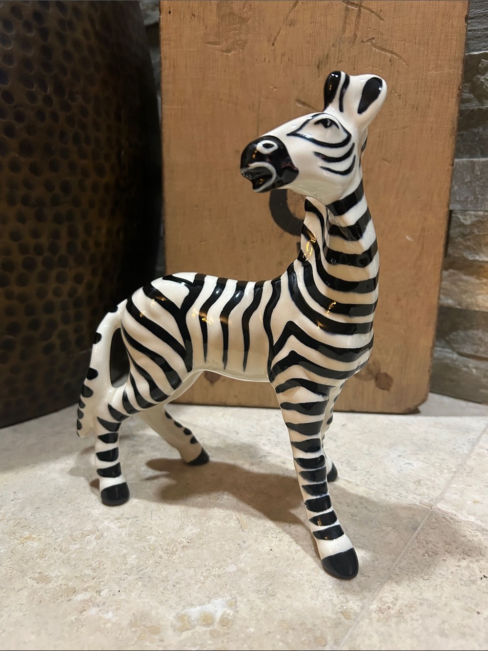 vintage Robert Simmons Pottery zebra figurine named "Zig”